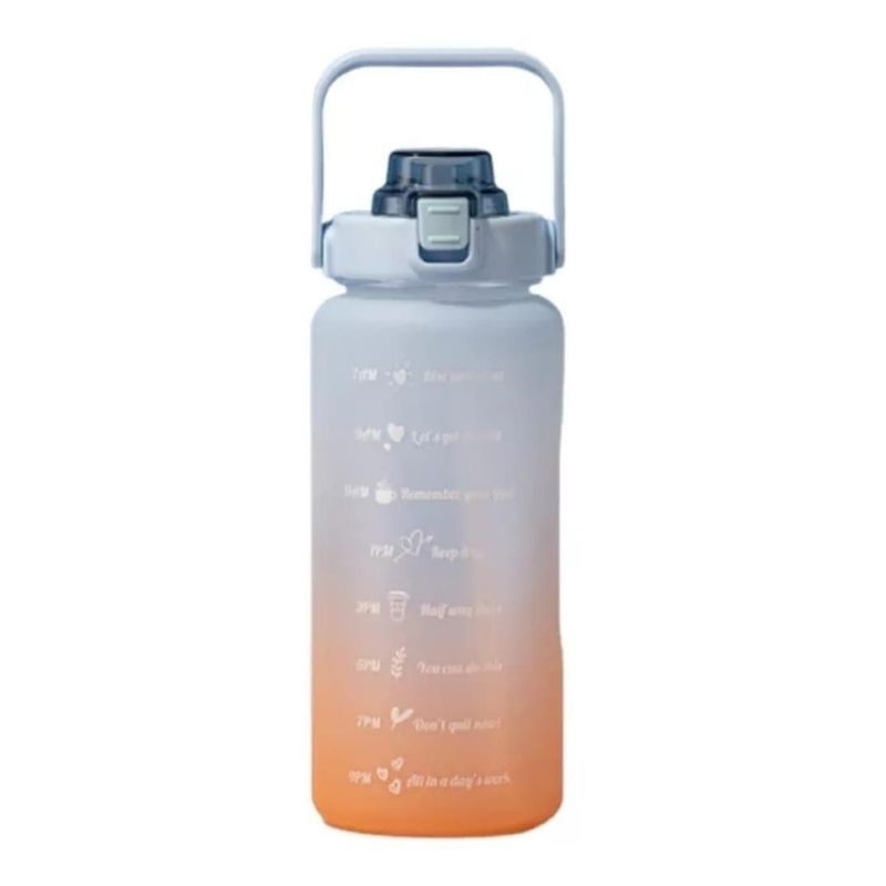 GENERICO - Botella Motivacional de Agua 2L con Stickers Decorativos