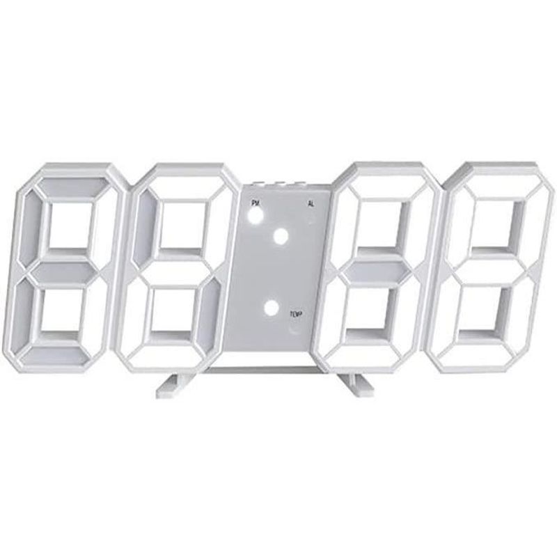 GENERICO - Reloj de Pared Digital 3D con Alimentación USB y Alarma