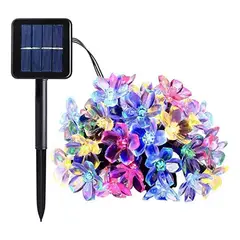 GENERICO - Guirnalda LED Solar de Flores para Decoración 12 Metros