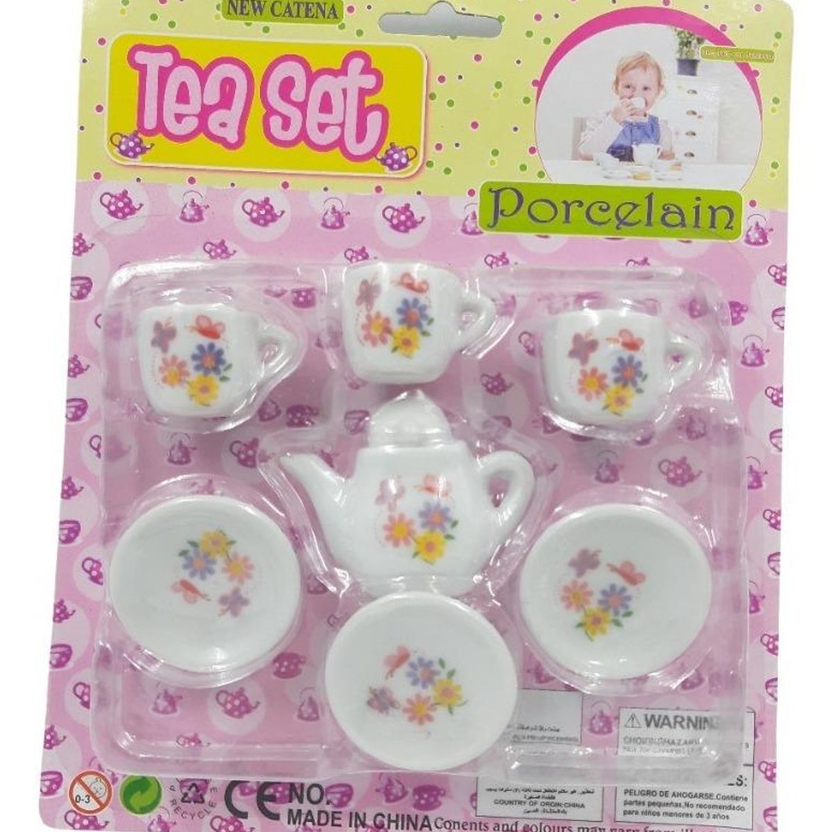 GENERICO - Set de 7 Piezas de Tazas de Té de Porcelana