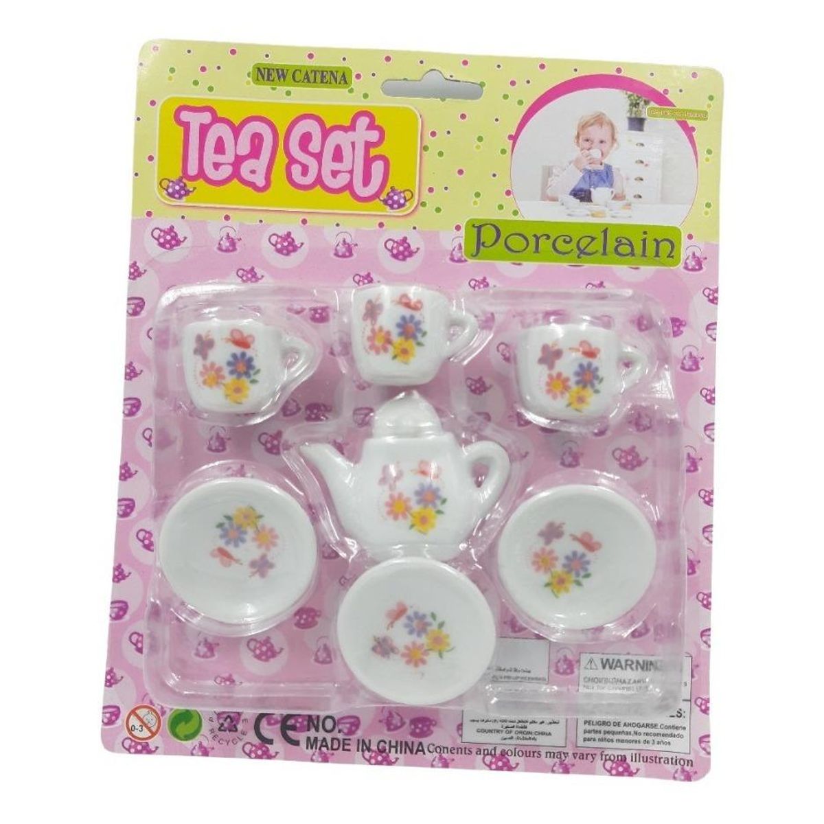 GENERICO - Set de 7 Piezas de Tazas de Té de Porcelana