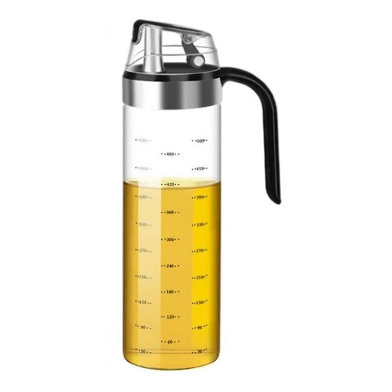 GENERICO - Botella Dispensadora de Vidrio con Tapa Automática y Mango