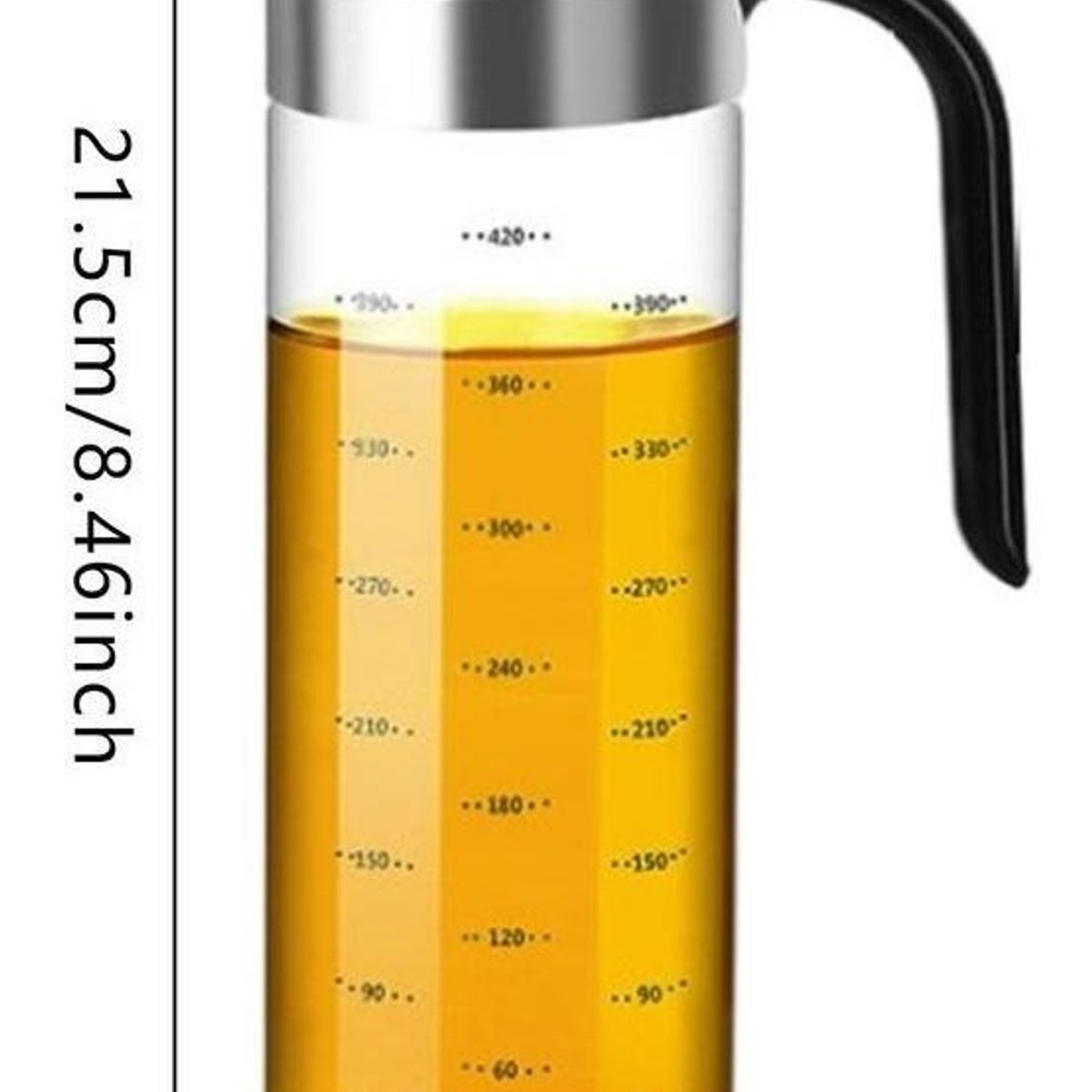 GENERICO - Botella Dispensadora de Vidrio con Tapa Automática y Mango