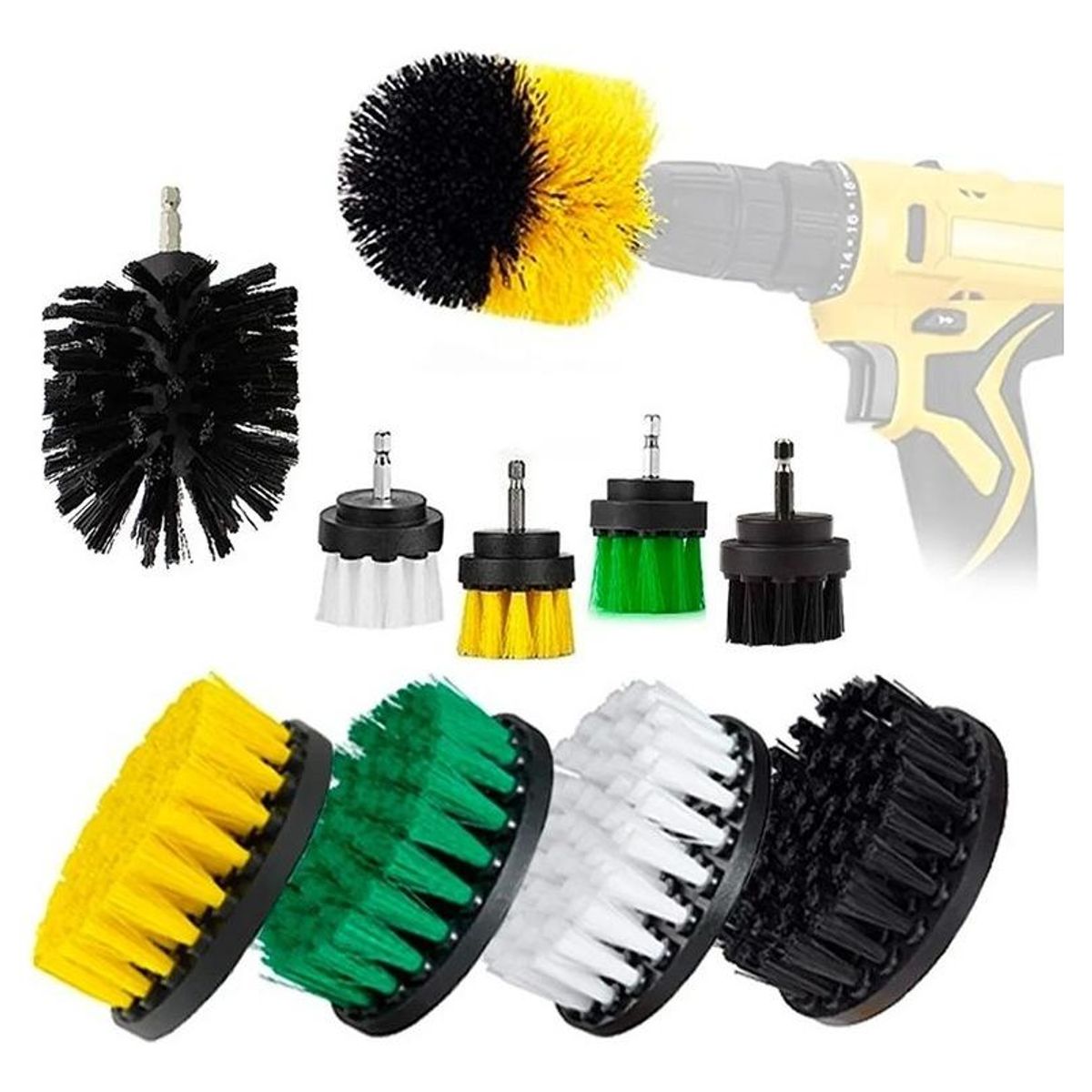 GENERICO - Set de 10 Cepillos de Limpieza para Taladro - Hogar y Auto