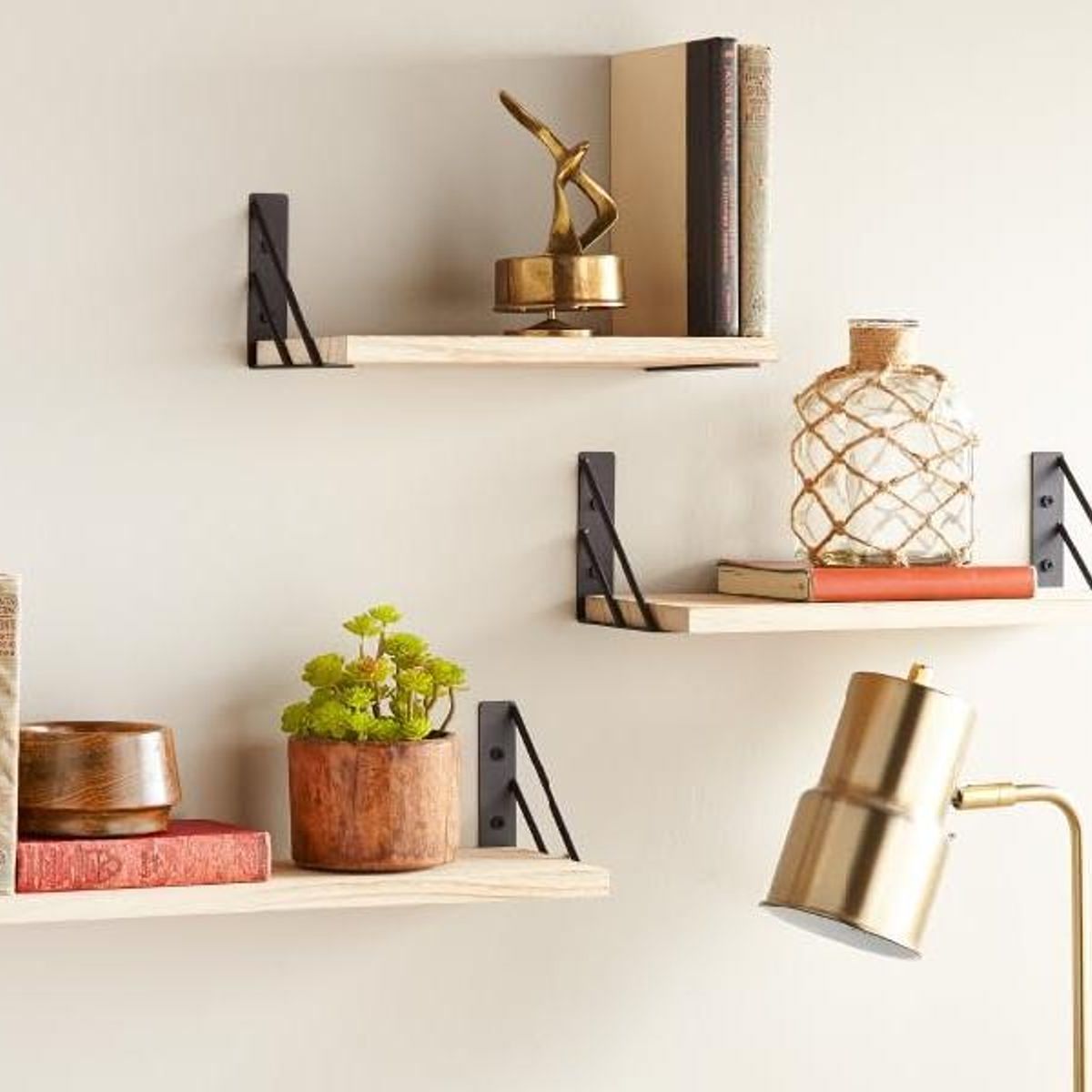 GENERICO - Kit de 3 Repisas Flotantes de Madera para Decoración