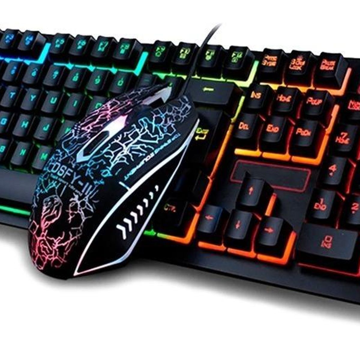 GENERICO - Kit de Teclado y Mouse Gamer RGB Retroiluminado