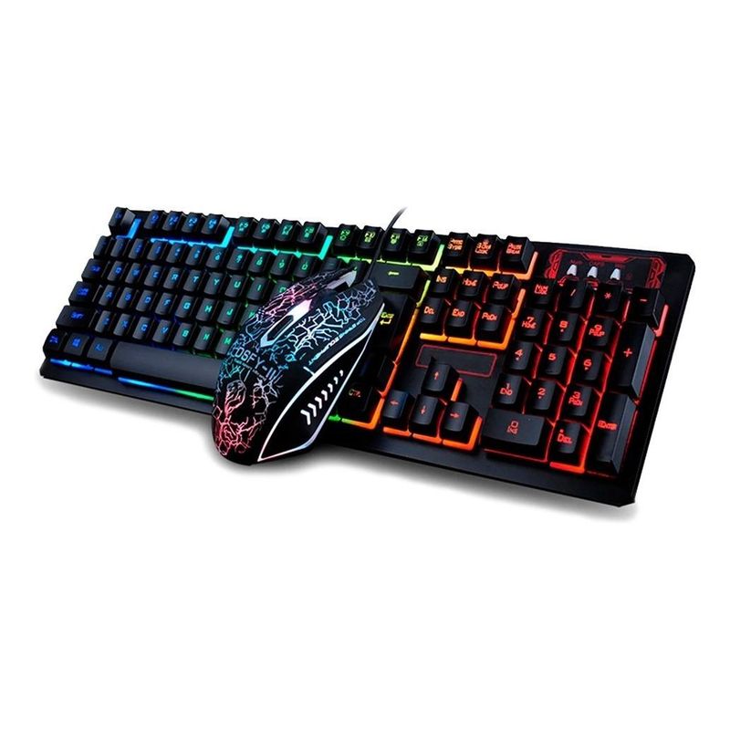 GENERICO - Kit de Teclado y Mouse Gamer RGB Retroiluminado