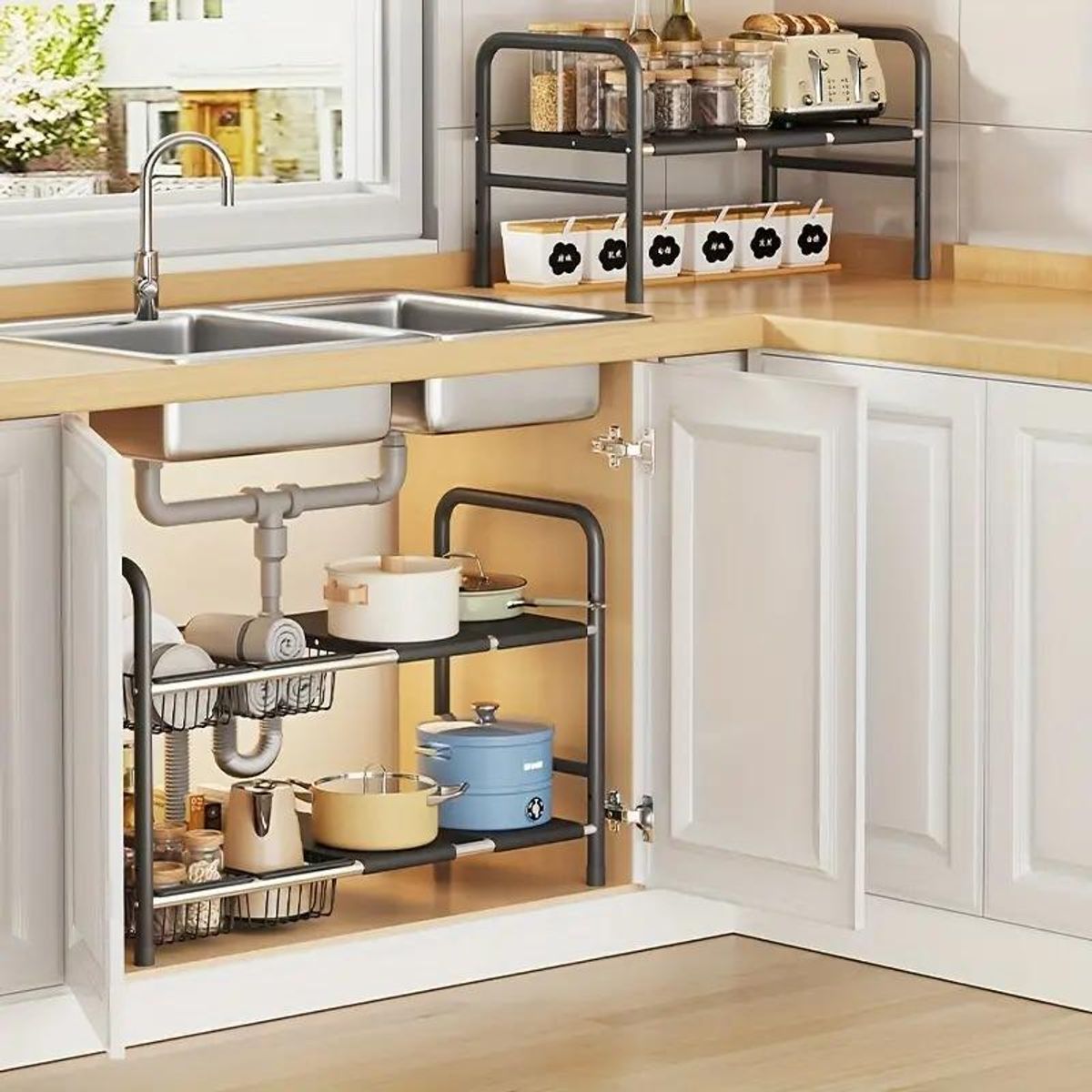 GENERICO - Organizador Modular para Fregadero Estante Telescópico Ajustable