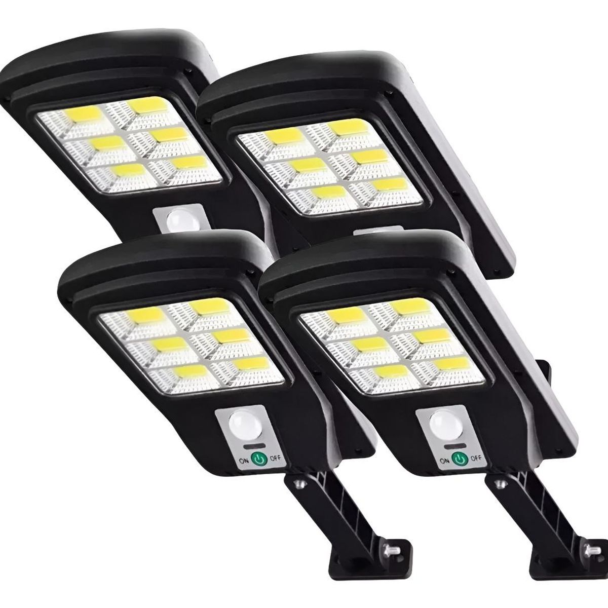 GENERICO - Pack de 4 Focos Solares LED con Sensor de Movimiento IP65