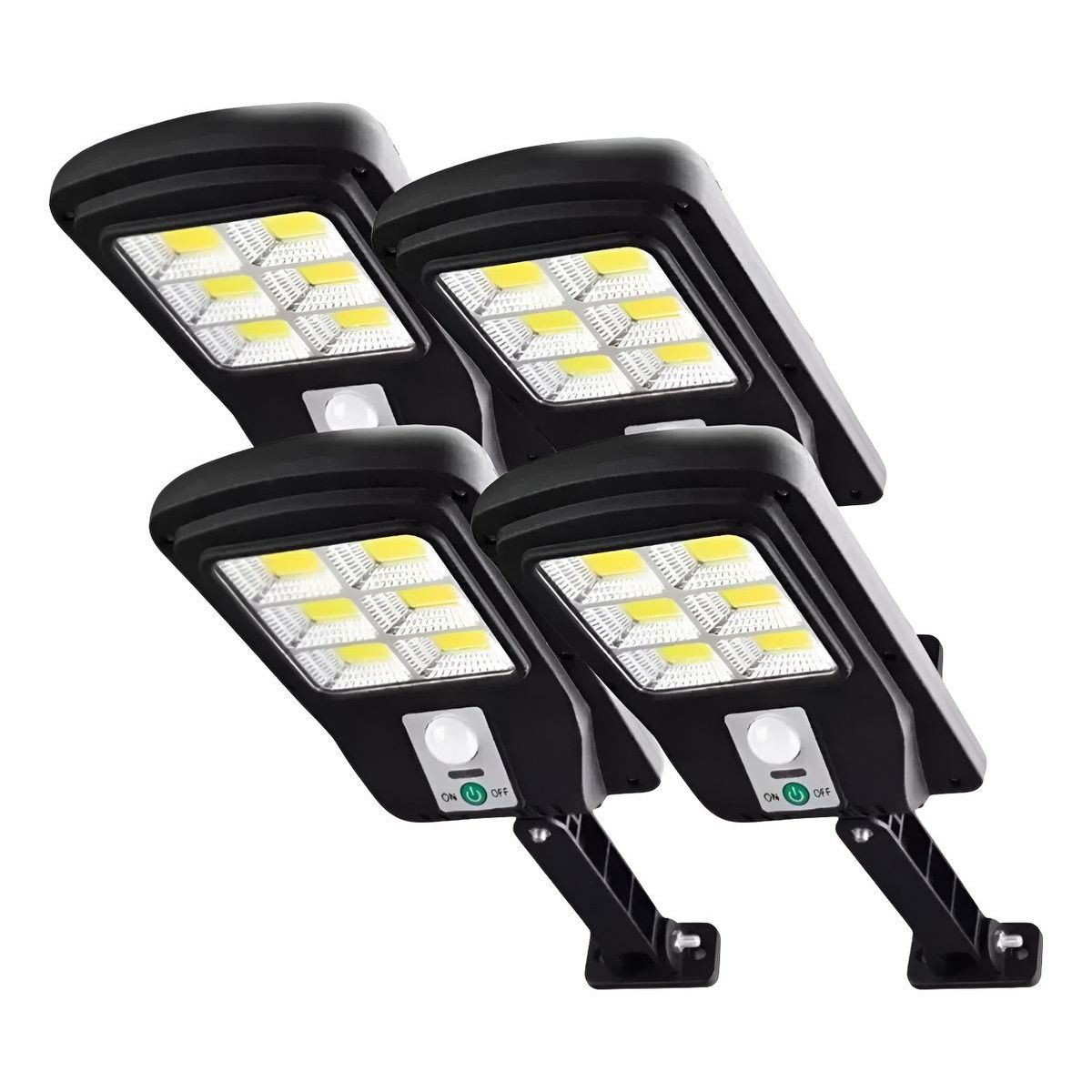 GENERICO - Pack de 4 Focos Solares LED con Sensor de Movimiento IP65