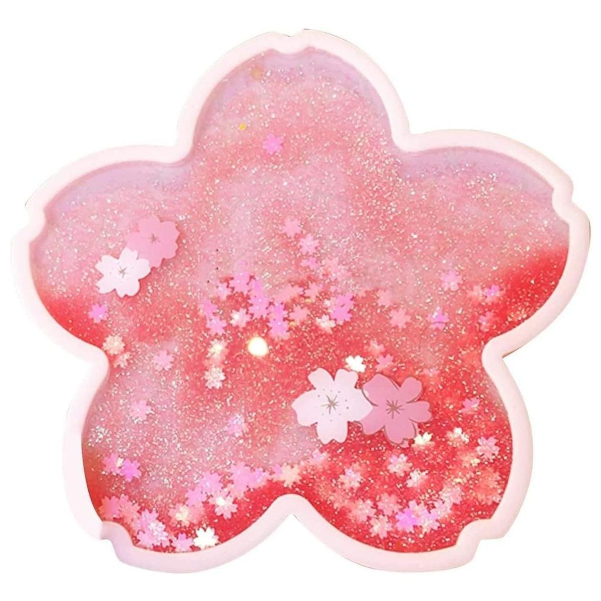 GENERICO - Posavasos Antideslizantes Rosa con Diseño Flor de Sakura