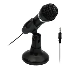 GENERICO - Micrófono Condensador con Base para PC y Celulares - Plug 35mm