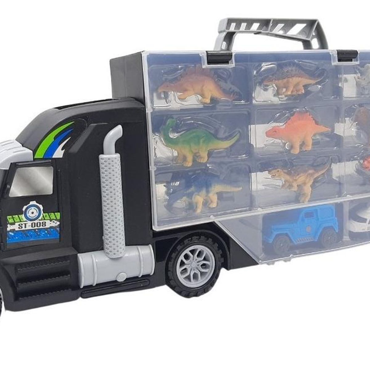 GENERICO - Dinosaurio Mecánico Interactivo con Autos - 40 cm