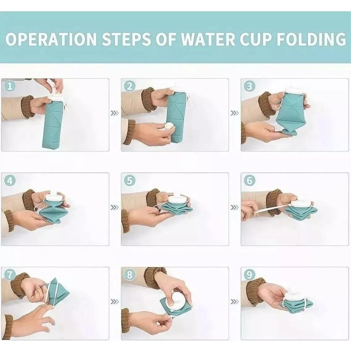 GENERICO - Botella Plegable de Silicona para Deportes y Camping