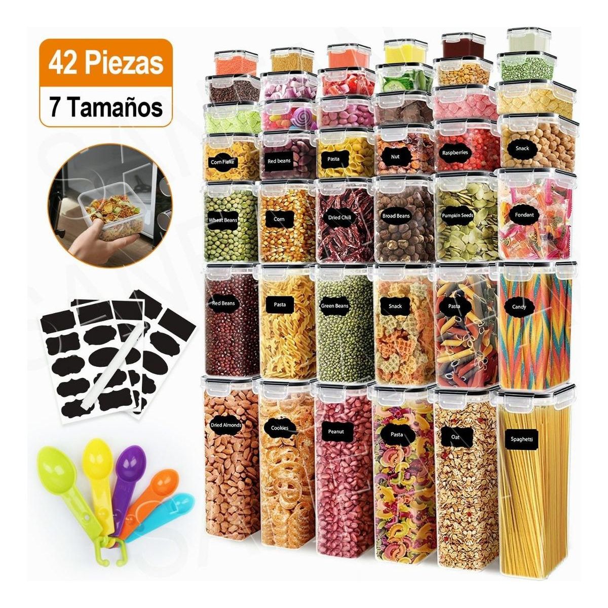 GENERICO - Set de 42 Recipientes Herméticos para Alimentos