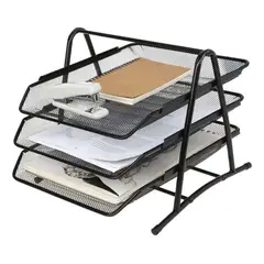 GENERICO - Bandeja Organizadora de Documentos Metálica de 3 Niveles