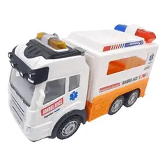 GENERICO - Camión Ambulancia Interactivo con Luz y Sonido - 20 cm