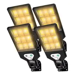 GENERICO - Pack de 4 Focos LED Solares para Exterior con Sensor