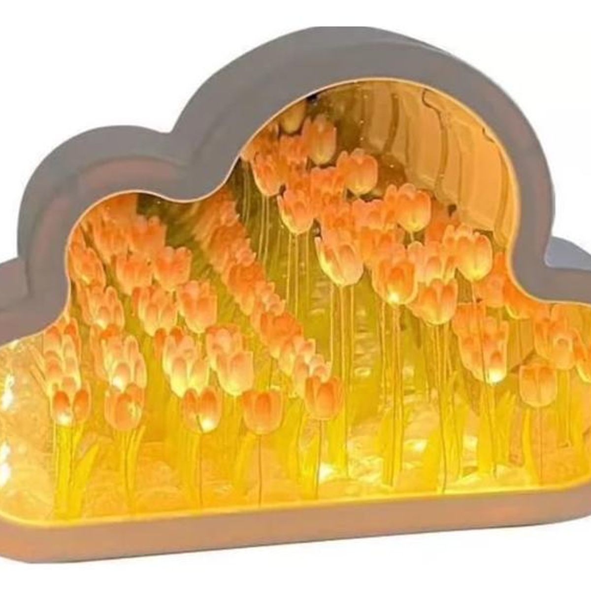 GENERICO - Lámpara Decorativa Nube Blanca con Diseño de Tulipanes