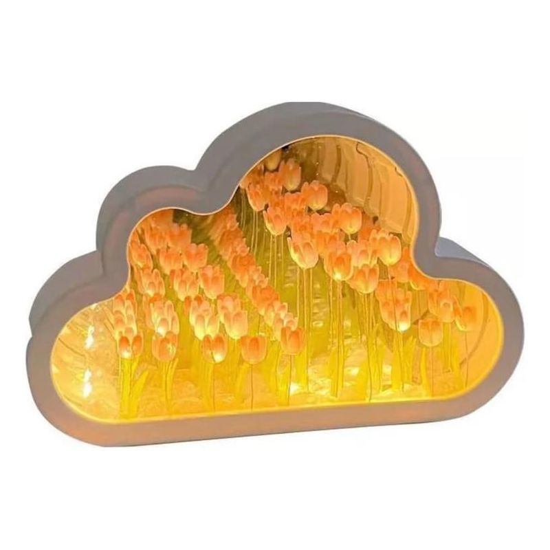 GENERICO - Lámpara Decorativa Nube Blanca con Diseño de Tulipanes