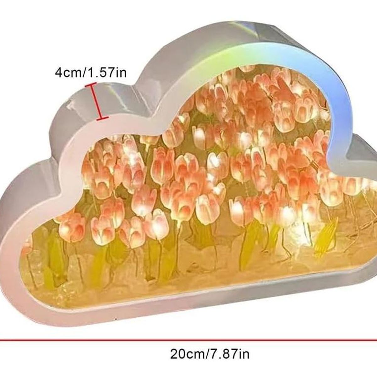GENERICO - Lámpara Decorativa Nube Blanca con Diseño de Tulipanes