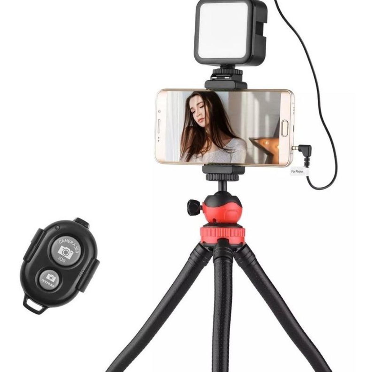 GENERICO - Kit de Vlogging Completo con Soporte y Trípode Ajustable