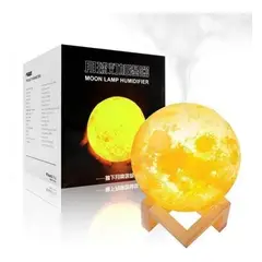 GENERICO - Humidificador y Lámpara 3D Luna con Luz LED