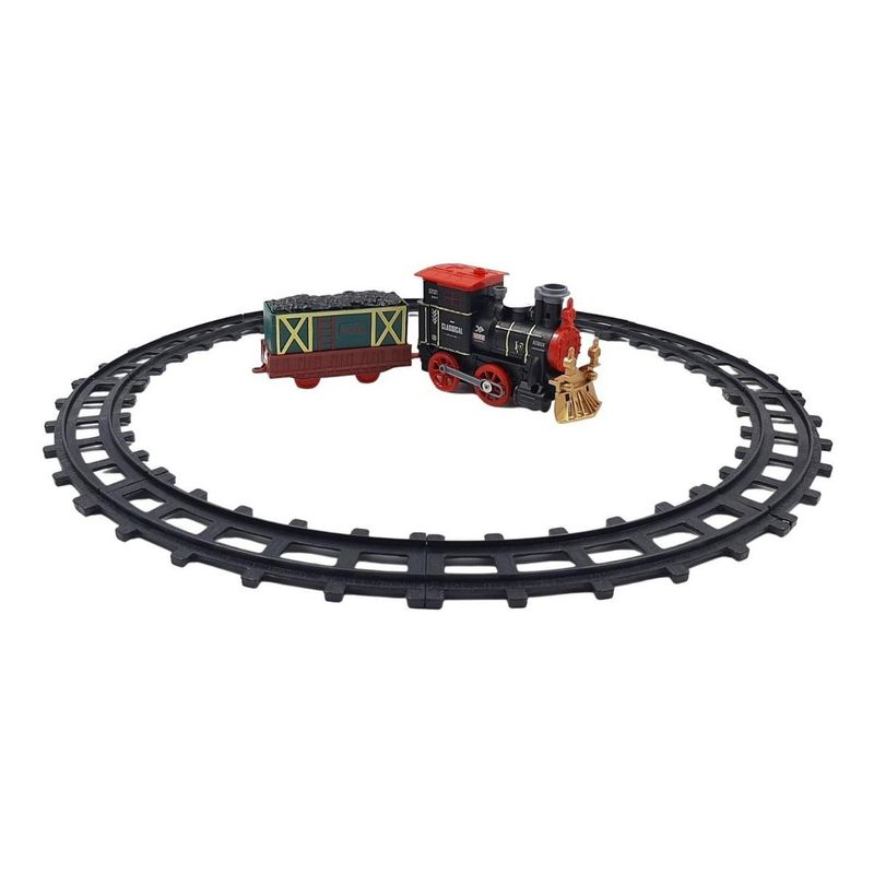 GENERICO - Tren Clásico de Juguete con Pista Circular y Efectos