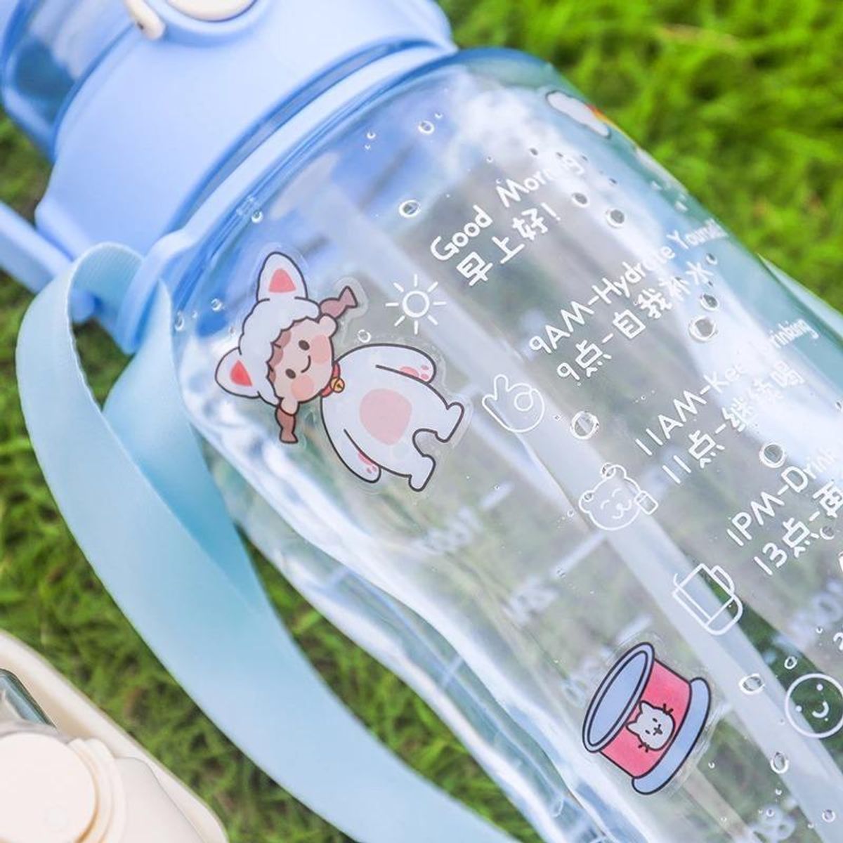 GENERICO - Botella Motivacional de Agua 2 Litros con Escala Medidora