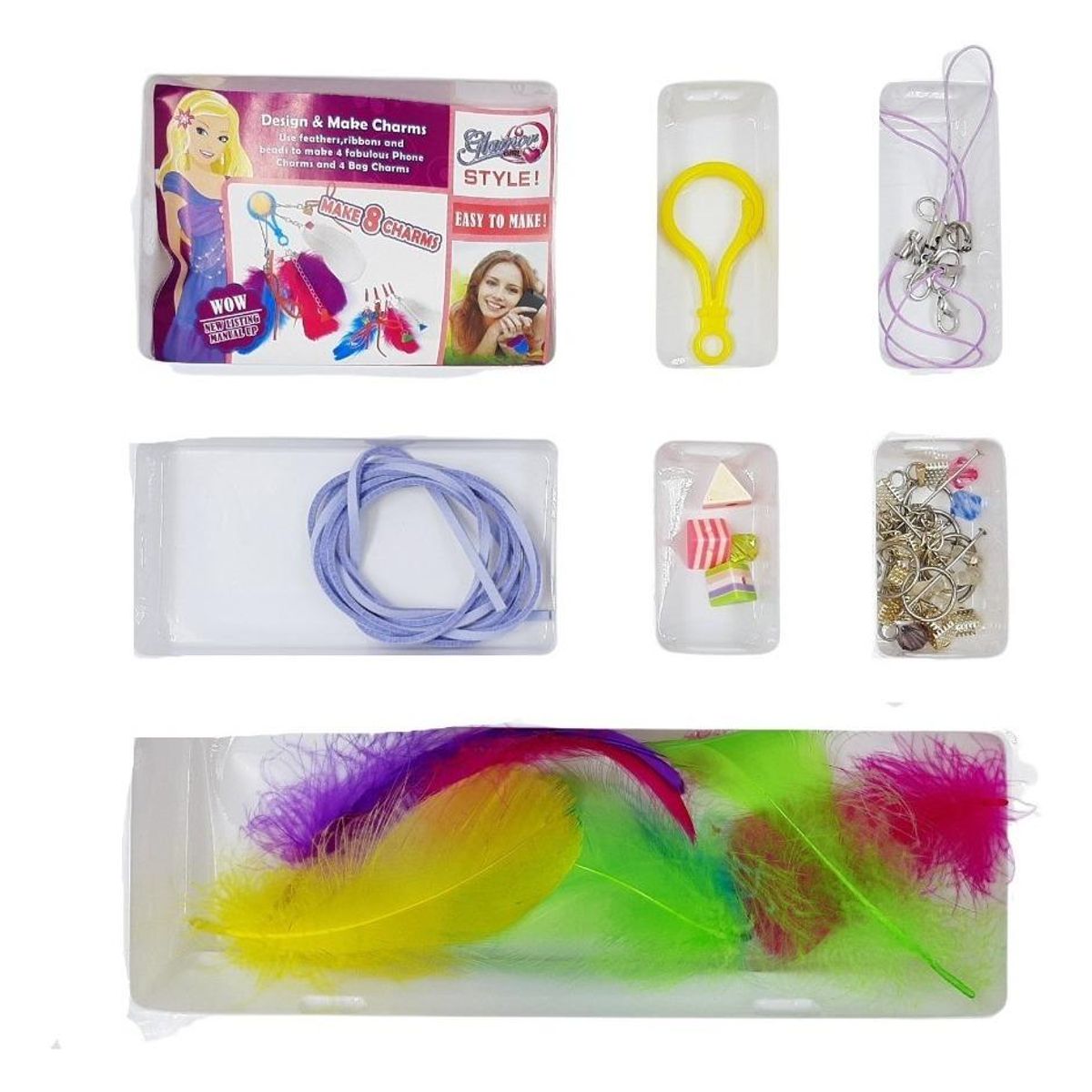 GENERICO - Set de Accesorios para Crear 8 Llaveros Estilo Glamour