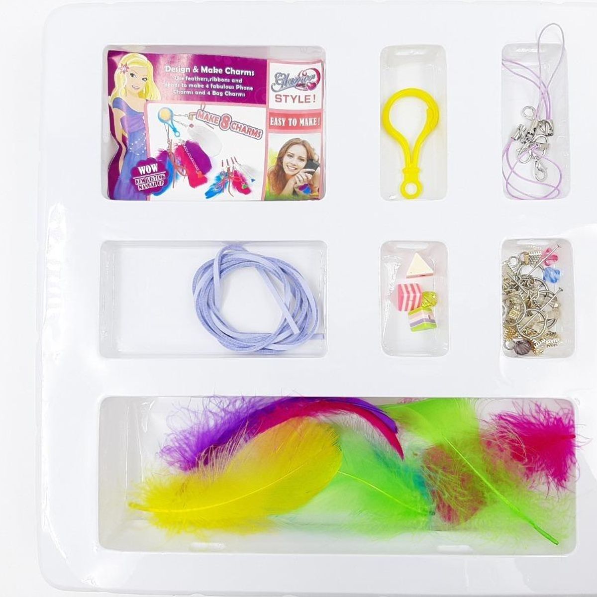 GENERICO - Set de Accesorios para Crear 8 Llaveros Estilo Glamour