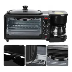 GENERICO - Horno Multifuncional 3 en 1 con Cafetera y Parrilla