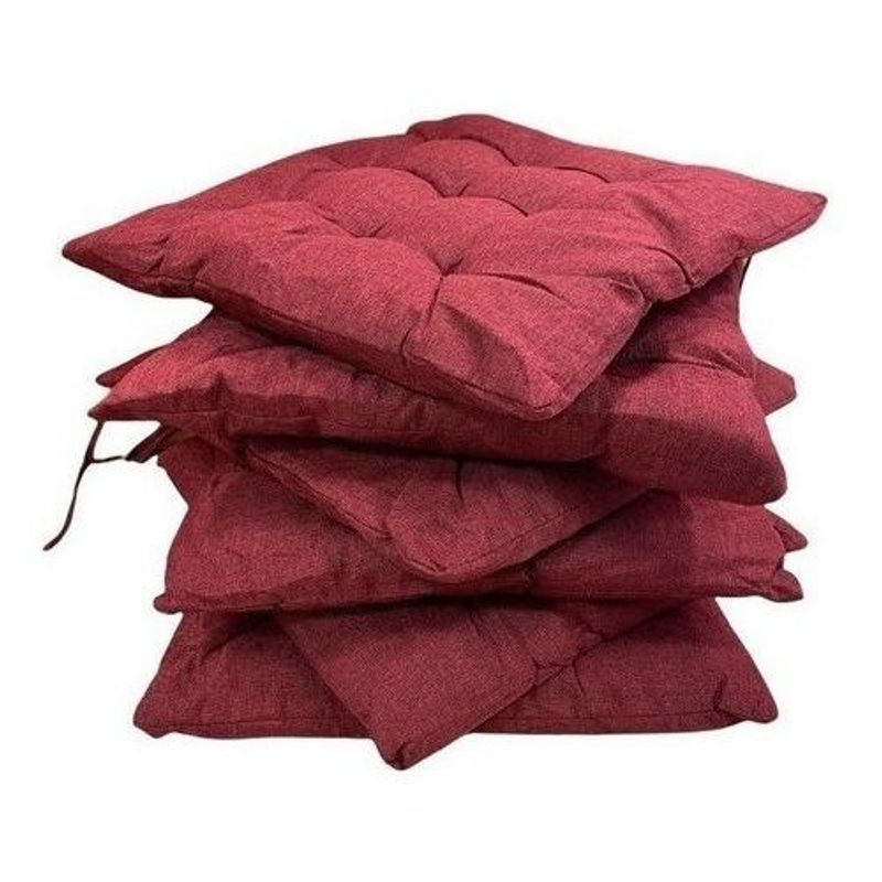 GENERICO - Pack de 6 Cojines Cuadrados de Lino para Sillas