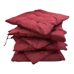 GENERICO - Pack de 6 Cojines Cuadrados de Lino para Sillas