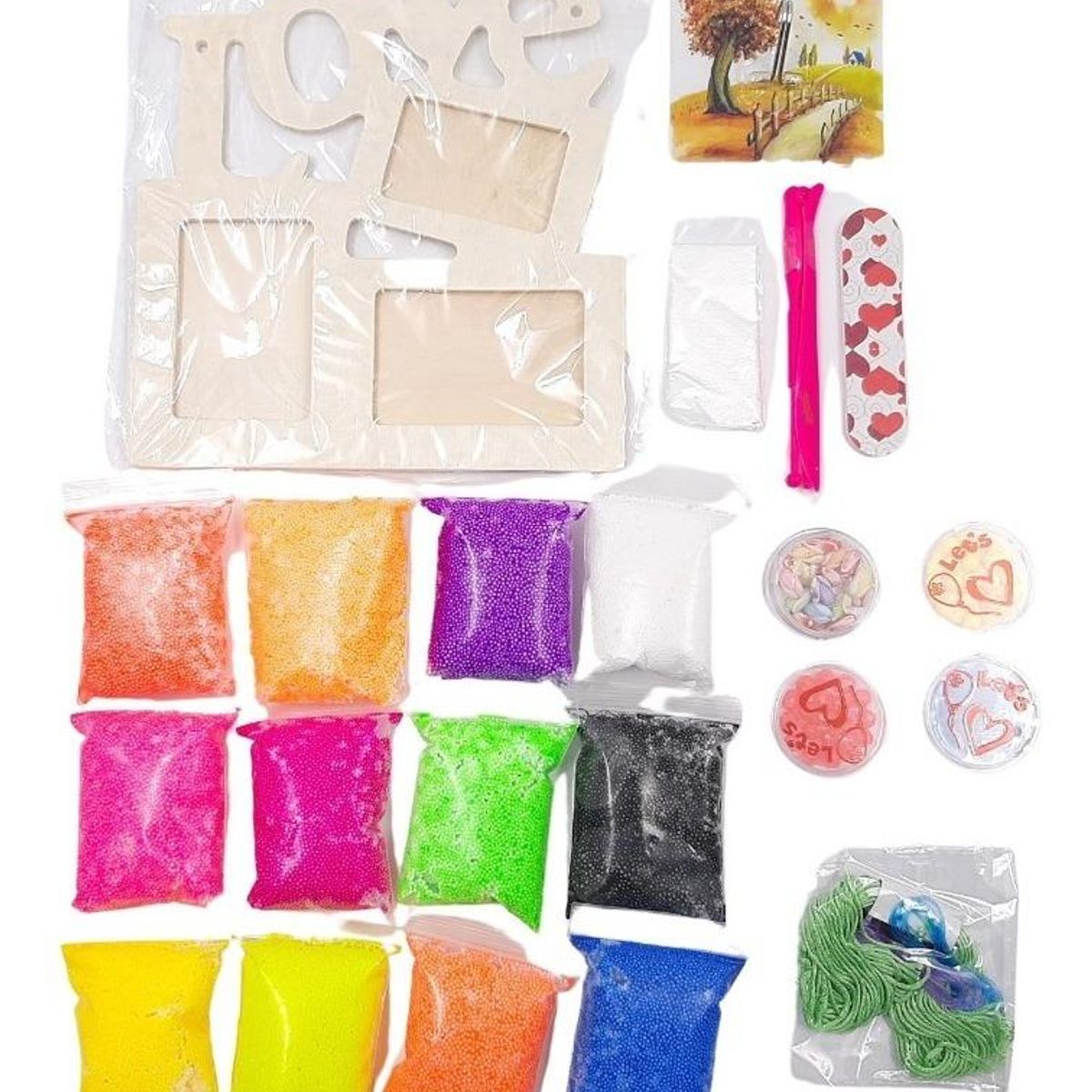 GENERICO - Kit de Decoración Kiss Love con Luz y Glitter para Niñas