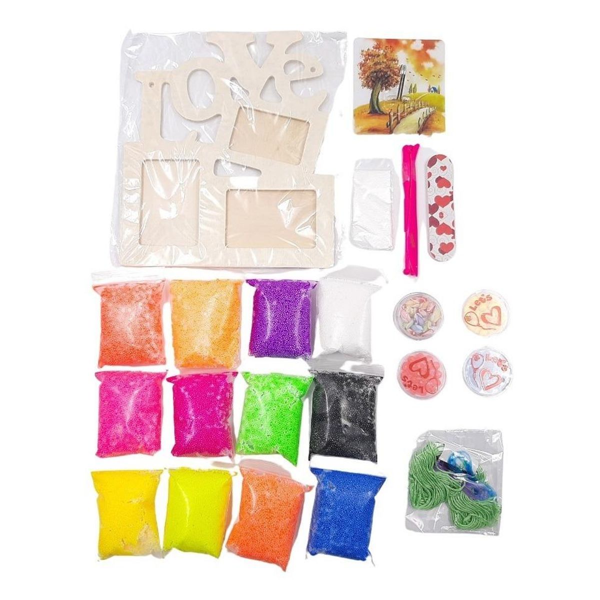 GENERICO - Kit de Decoración Kiss Love con Luz y Glitter para Niñas