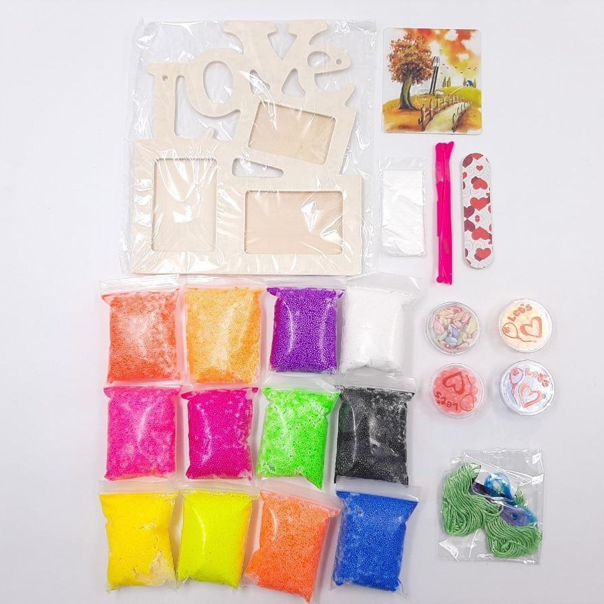 GENERICO - Kit de Decoración Kiss Love con Luz y Glitter para Niñas