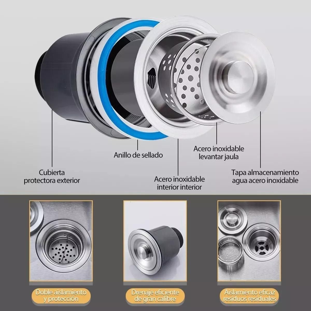 GENERICO - Lavaplato Empotrado de Acero Inoxidable con Escurridor