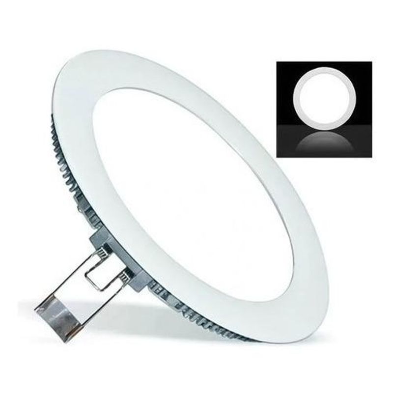 GENERICO - Foco Panel Plafón LED Embutido Redondo 18W Luz Blanca Fría