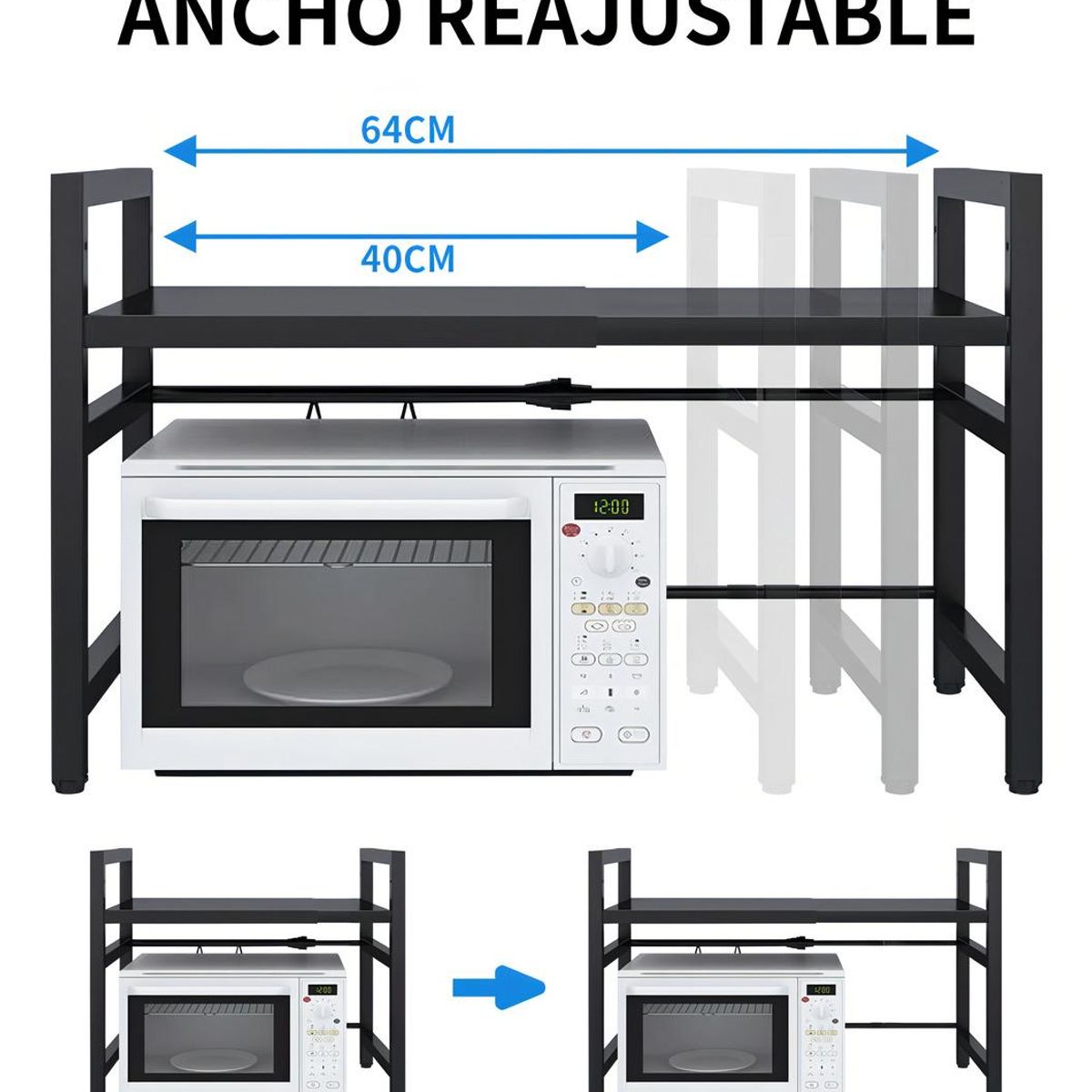 GENERICO - Estante Repisa Extensible para Microondas y Utensilios