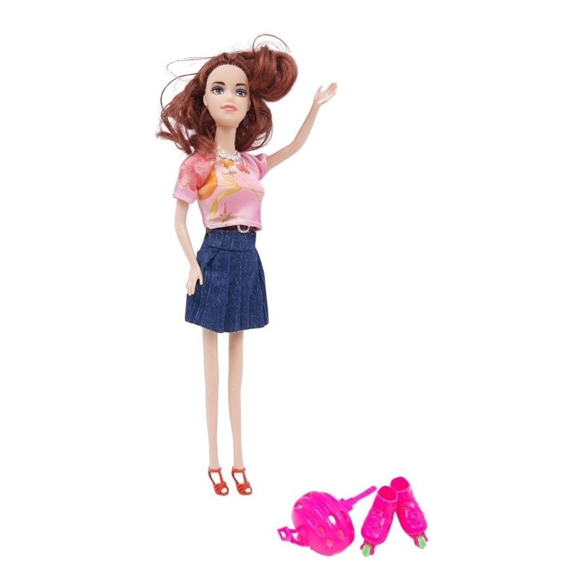 GENERICO - Muñeca Deportista Con Patines y Accesorios de Fitness