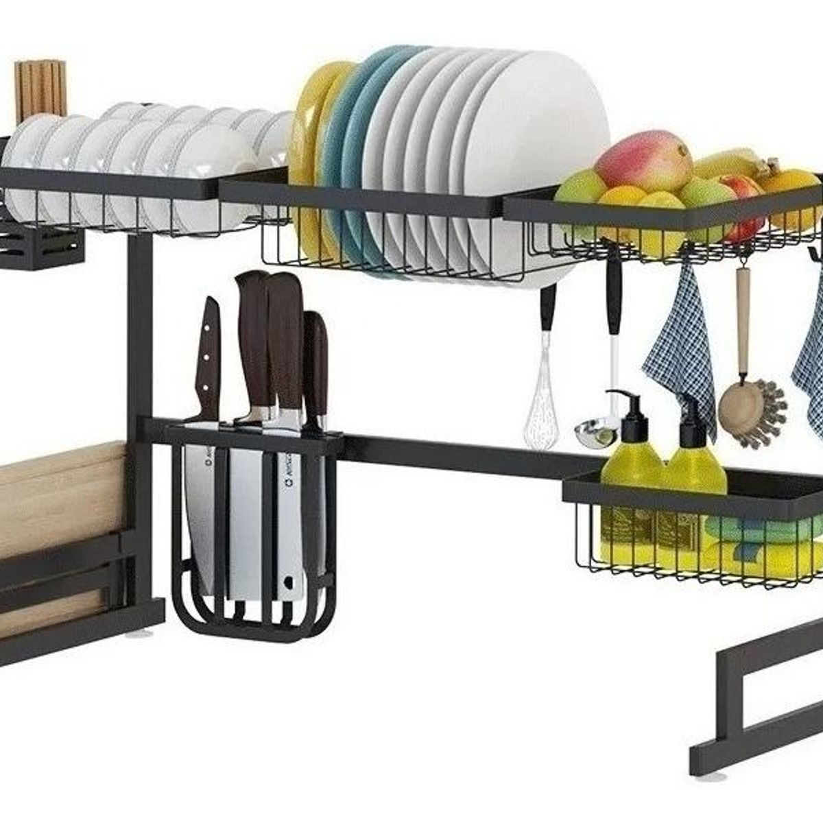 GENERICO - Rack Escurridor de Platos Organizador de Cocina 85cm