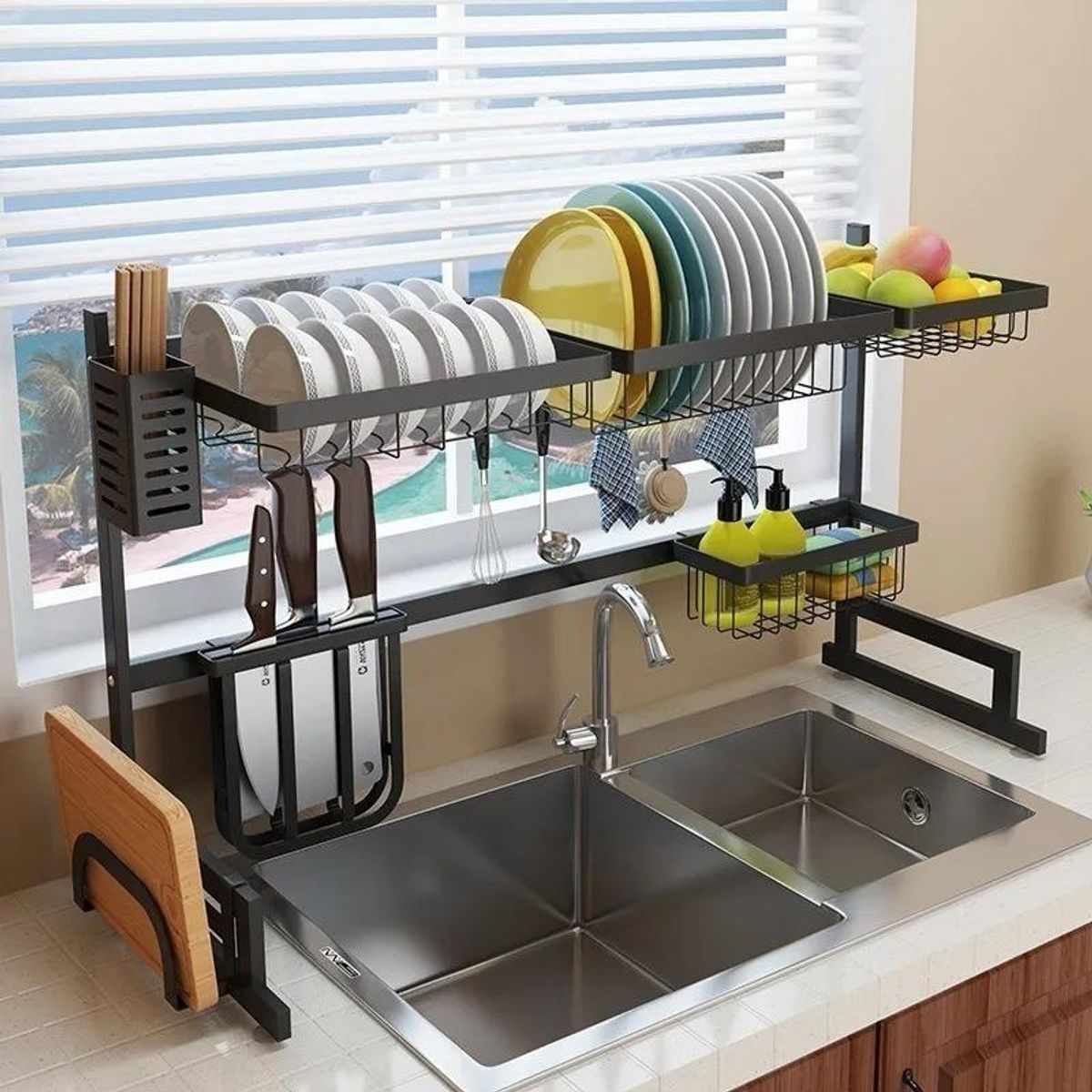 GENERICO - Rack Escurridor de Platos Organizador de Cocina 85cm