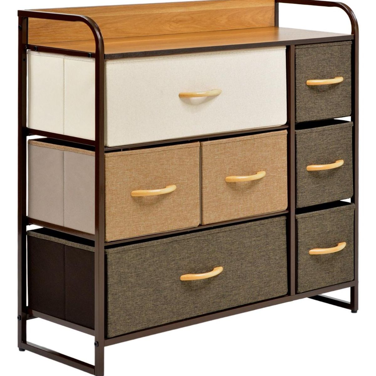 GENERICO - Buró Organizador con 7 Cajones de Tela Color Café