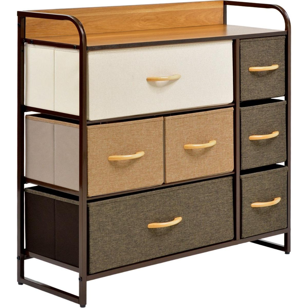 GENERICO - Buró Organizador con 7 Cajones de Tela Color Café