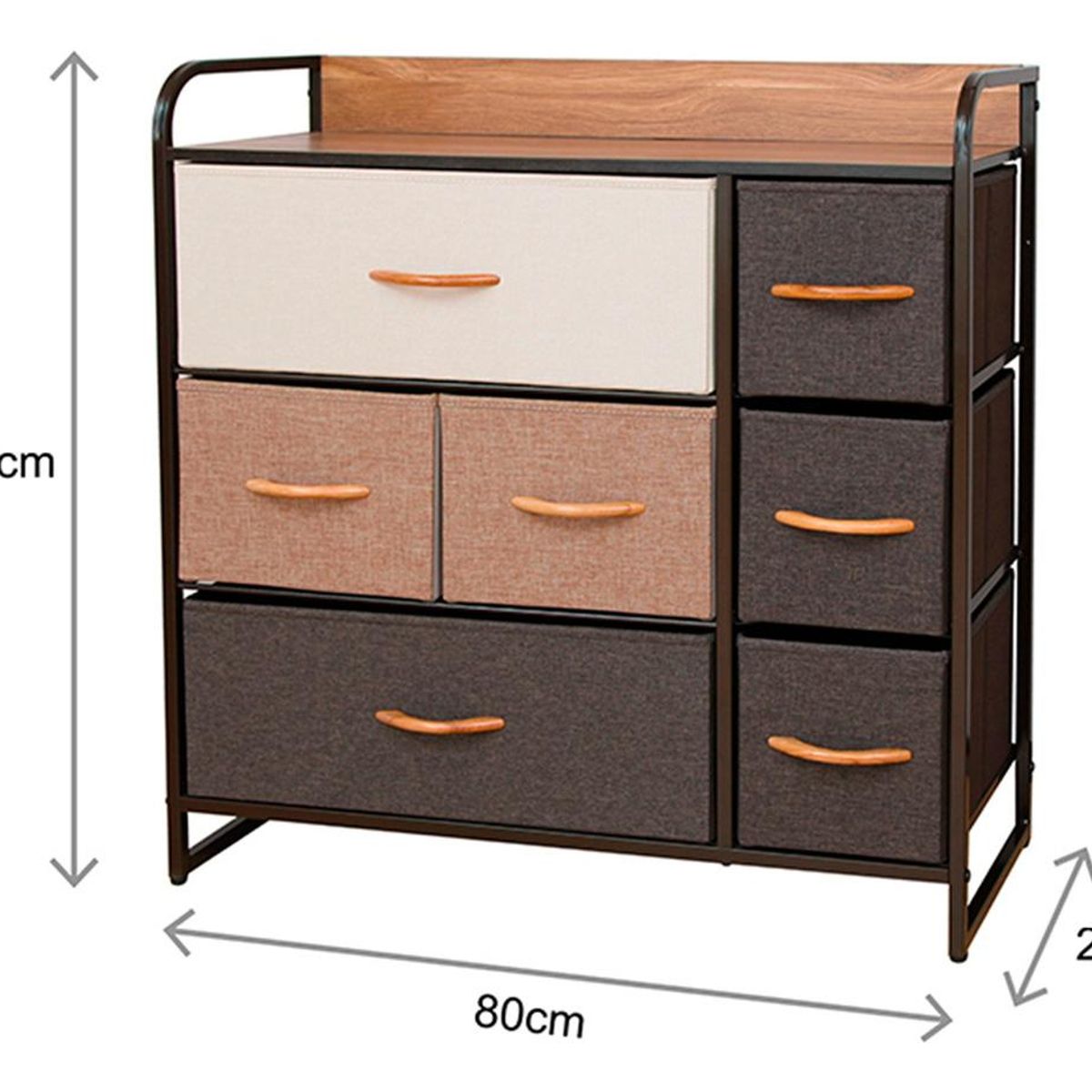 GENERICO - Buró Organizador con 7 Cajones de Tela Color Café
