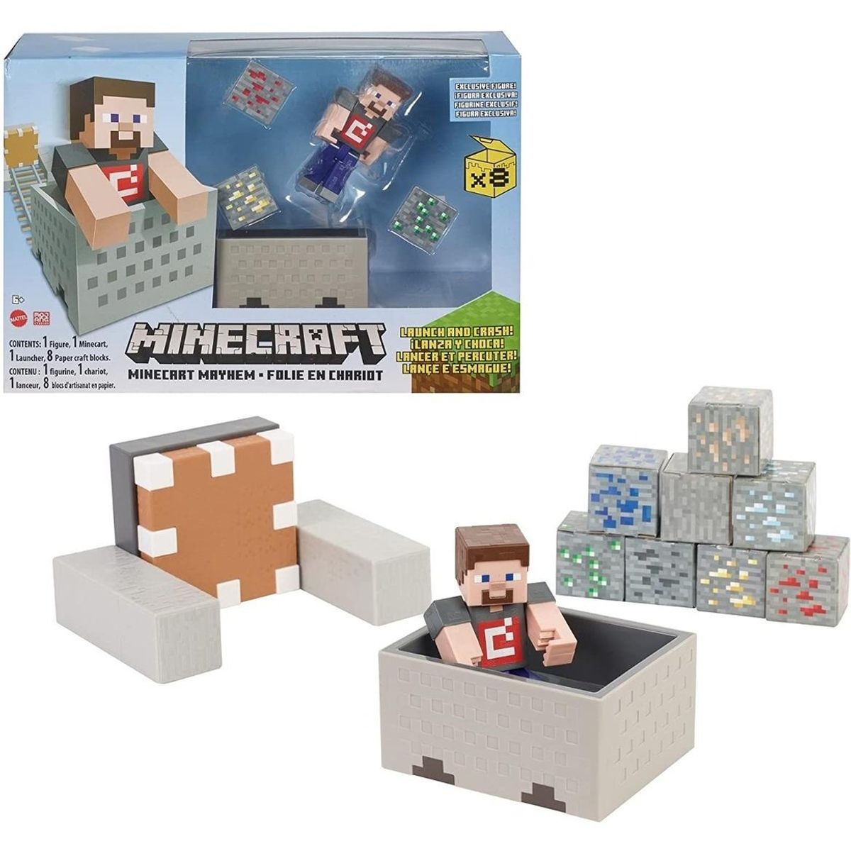 GENERICO - Set Articulados 3 en 1 Minecraft 10cm