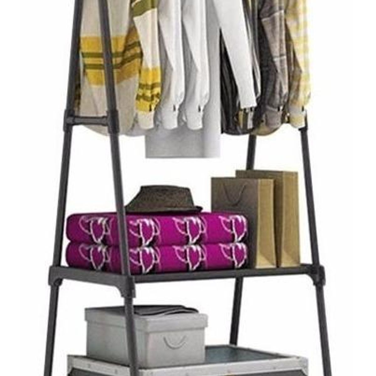 GENERICO - Perchero Organizador para Ropa con Ruedas y Estante