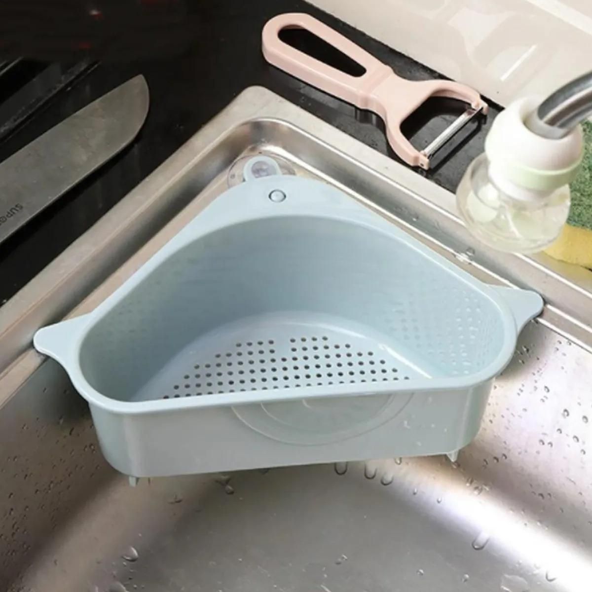 GENERICO - Colador Organizador de Cocina con Diseño Drenante y Ventosa