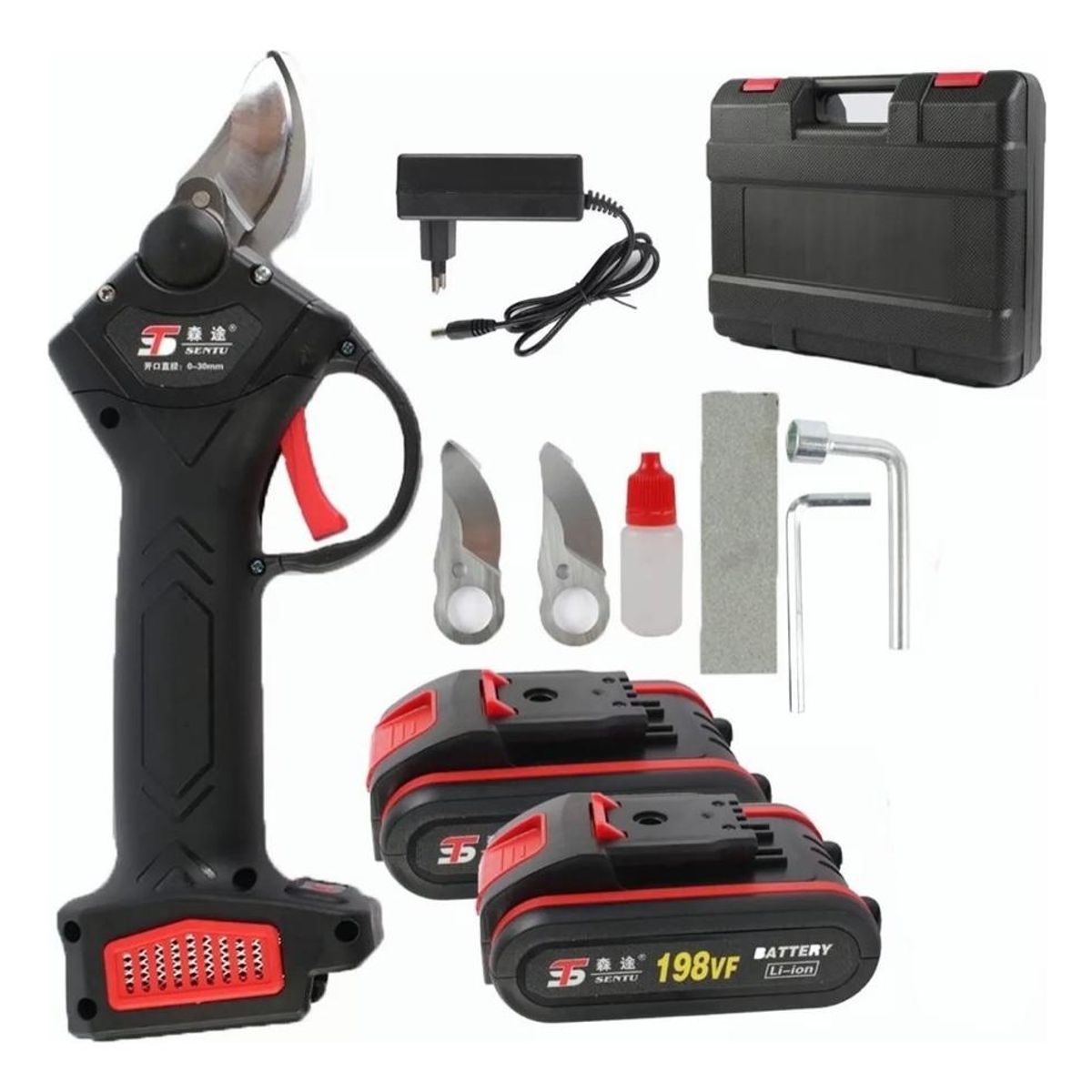 GENERICO - Tijera Podadora Eléctrica con 2 Baterías y Cargador